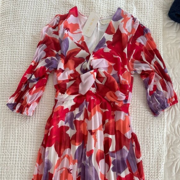 NWT Gingham & Heels Floral Midi Dress - Picture 8 of 10